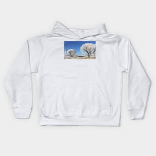 Winter landscape with trees Kids Hoodie